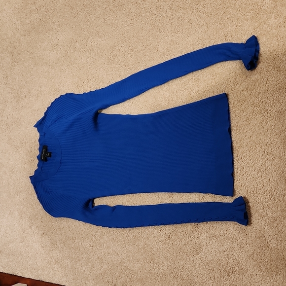 Ann Taylor Ribbed Ruffle Cuff Crew Neck Sweater - Picture 2 of 11